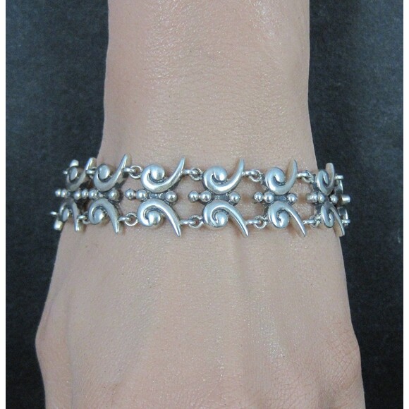 Mark Wasserman Samara Bracelet Sterling Silver 7 Inches Vintage - Picture 1 of 9